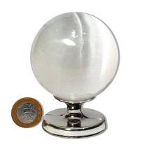 Esfera Selenita Pedra Extra Natural Média 500g 7 a 8cm TipoA Esfera Selenita Pedra Extra Natural Média 500g 7 a 8cm TipoA