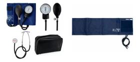 Esfigmo Com Estetoscópio Simples + Braçadeira Extra G Brinde