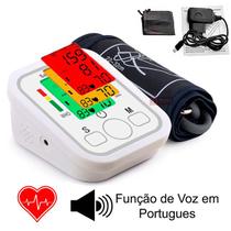 Esfigmomanometro Medidor Digital Braço Aparelho de Pressão Arritmia Hipertensão Pulso Batimentos cardíacos Com Voz