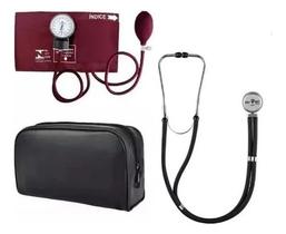 Esfigmomanometro Premium Vinho + Estetoscopio Duplo Esfigmomanometro Premium Vinho + Estetoscopio Duplo