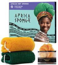 Esfoliante corporal Afro Scrub African Net Sponge 2 peças
