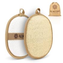 Esfoliante corporal ALMOONI Natural Loofah, pacote com 2 unidades Esfoliante corporal ALMOONI Natural Loofah, pacote com 2 unidades