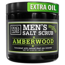 Esfoliante corporal Dead Sea Collection Salt Amberwood 687ml para homens Esfoliante corporal Dead Sea Collection Salt Amberwood 687ml para homens