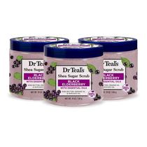 Esfoliante corporal Dr. Teal's Shea Sugar Black Sabugueiro 570mL x3