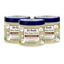 Esfoliante corporal Dr. Teal's Shea Sugar, óleo de coco 570 ml (pacote com 3)