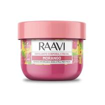 Esfoliante Corporal e Facial Morango 200g Raavi Pele Renovada, Lisa e Iluminada