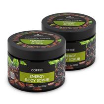 Esfoliante corporal Nature's Beauty Cinnamon Coffee Energy 330 ml, pacote com 2 unidades