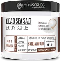 Esfoliante corporal PureScrubs Premium Sandalwood 473 ml com acessórios