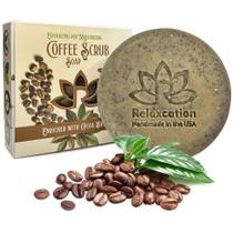 Esfoliante de café Soap Bar Relaxcation com manteiga de cacau orgânica Esfoliante de café Soap Bar Relaxcation com manteiga de cacau orgânica