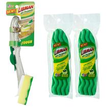 Esfoliante e Libman multiuso com 4 recargas de esponja Esfoliante e Libman multiuso com 4 recargas de esponja
