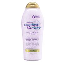 Esfoliante e sabonete corporal OGX Calming + Ametista e Lavanda 575mL