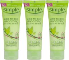 Esfoliante Facial Simple Kind to Skin Smoothing, 2,5 onças/75 ml (pacote com 3)