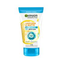 Esfoliante Garnier Uniform & Matte Antiacne 3 em 1 Limpeza Facial 120g