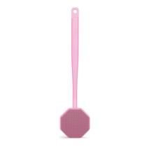 Esfoliante traseiro iTokGok Silicone prateado com alça longa Esfoliante traseiro iTokGok Silicone prateado com alça longa