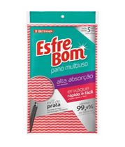 Esfrebom pano multiuso 5unidades 33x55 Vermelho - Bettanin