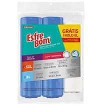 Esfrebom Saco para Lixo 2 Rolos de 50L 1 Rolo de 8L BT318 Esfrebom Saco para Lixo 2 Rolos de 50L 1 Rolo de 8L BT318