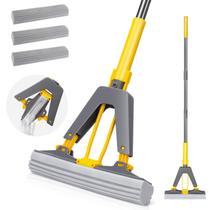 Esfregão de esponja MASTERTOP PVA Self Squeeze com 3 cabeças de esponja Esfregão de esponja MASTERTOP PVA Self Squeeze com 3 cabeças de esponja