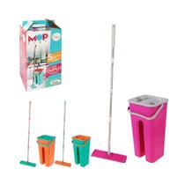 Esfregão de Limpeza Mop Flat Moderno Com Balde Duplo Limpeza - Art House