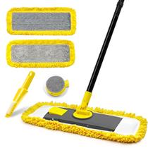 Esfregão de pó Dolanx Dry Wet Flat Mop para limpar a casa (amarelo) Esfregão de pó Dolanx Dry Wet Flat Mop para limpar a casa (amarelo)