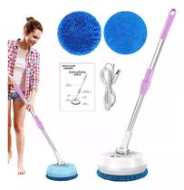Esfregão Elétrico Limpador 360 Giratorio Elétrico de Piso Vassoura Redonda Recarregavel