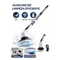 Esfregão Elétrico Portátil Leve e Recarregável USB para Limpeza Rápida e Eficiente de Casa Banheiro Cozinha e Carro