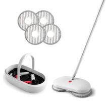 Esfregão giratório elétrico REECOO Cordless Power Mop com 4 almofadas e balde