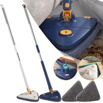 Esfregão Mop De Limpeza Triangular Ajustável Giratório 360