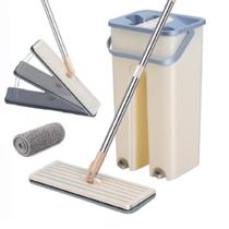 Esfregão mop flat balde duplo rodo multiuso mágico vassoura limpeza de piso cabo extensível inox lava seca refil