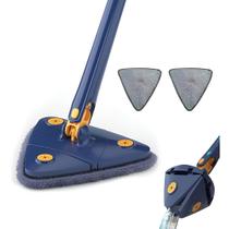 Esfregão Mop Giratório 360 Triangular com 2 Panos Microfibra Fácil de Usar