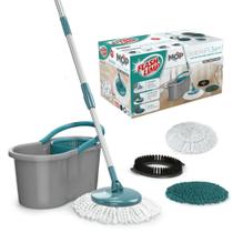 Esfregão Mop Giratório 3x1 Limpeza Com Refil Limpa Chão