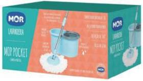 Esfregão Mop Pocket Com Balde Limpeza Dia A Dia Casa 8Lt Mor