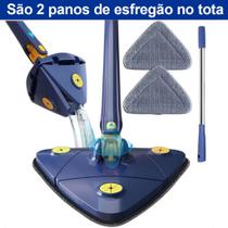 Esfregao Rodo Limpeza Triangulo Mop Giratorio 360 Ajustável Limpa Vidros Piso E Parede