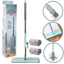 Esfregão Rodo Mop Mágico Inteligente Com 2 Refil Flat 360 Flexível Puxa E Seca Limpa Fácil Microfibra Alto Absorção Esfregão Rodo Mop Mágico Inteligente Com 2 Refil Flat 360 Flexível Puxa E Seca Limpa Fácil Microfibra Alto Absorção