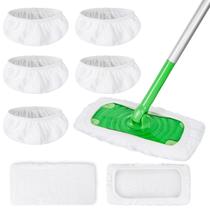 Esfregões de algodão reutilizáveis, pacote com 5 unidades para esfregão Swiffer Sweeper Esfregões de algodão reutilizáveis, pacote com 5 unidades para esfregão Swiffer Sweeper