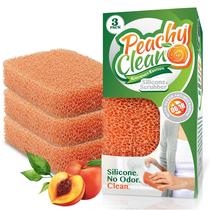 Esfregões de esponja de prato de silicone Peachy Clean Fresh Peach Scent