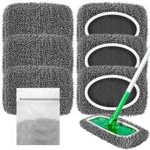 Esfregões de microfibra LOVECO, pacote com 6, cinzentos, reutilizáveis