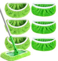 Esfregões de microfibra reutilizáveis para Swiffer Sweeper 6 peças verdes