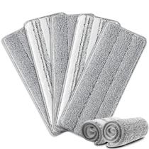 Esfregões planos HiBaby, pacote com 5, 33 x 12 cm, microfibra branca/cinza Esfregões planos HiBaby, pacote com 5, 33 x 12 cm, microfibra branca/cinza