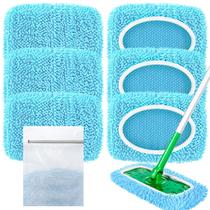 Esfregões reutilizáveis LOVECO, pacote com 6 microfibras Wet Dry Blue