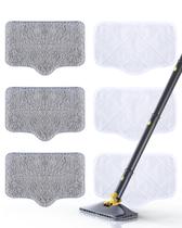 Esfregões Steam Mop Pads ScrubWiz, pacote com 6, de reposição, laváveis, brancos Esfregões Steam Mop Pads ScrubWiz, pacote com 6, de reposição, laváveis, brancos