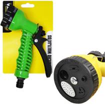 Esguicho para mangueira com jato 7 funcoes + trava verde 18x15cm na cartela Esguicho para mangueira com jato 7 funcoes + trava verde 18x15cm na cartela