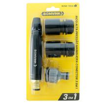 Esguicho plástico para mangueira com 3 acessórios - BOM-7614