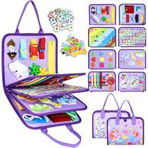 Esjay Quadro Sensorial Montessori de Atividades para Bebês, Brinquedo de Viagem