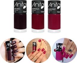 Esmalte Anita Malbec+ Marsala+ Cabernet