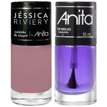 Esmalte Caixinha De Viagem Coleção Jéssica Riviery + Top Brilho 10ml Anita