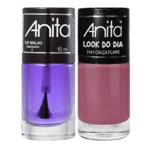 Esmalte Calça Flare Coleção Look do Dia + Top Brilho 10ml Anita