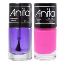 Esmalte Cancun Neon + Top Brilho 10ml Anita Esmalte Cancun Neon + Top Brilho 10ml Anita
