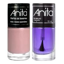 Esmalte Casaco Quentinho Coleção Férias De Inverno + Top Brilho 10ml Anita Esmalte Casaco Quentinho Coleção Férias De Inverno + Top Brilho 10ml Anita
