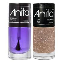 Esmalte Chic Glitter + Top Brilho 10ml Anita