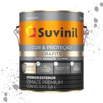 Esmalte Cor E Proteção Fosco Grafite Escuro Suvinil 3,6L